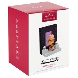 New! Minecraft Nether Portal Light-Up Hallmark Keepsake Ornament Video Game Toy